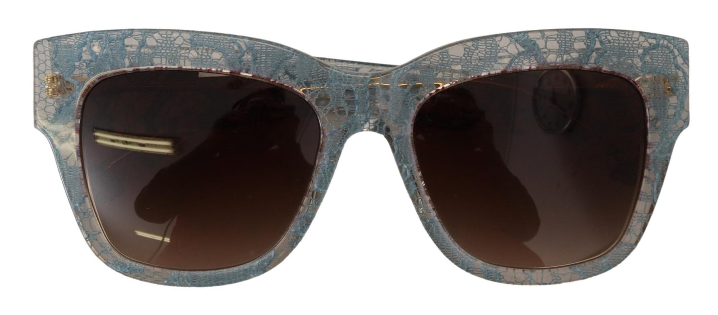 Dolce & Gabbana Elegant Lace Detail Blue Sunglasses