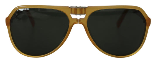 Dolce & Gabbana Chic Yellow Aviator Acetate Sunglasses