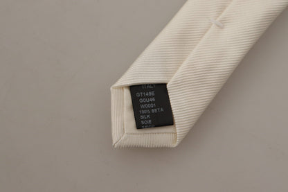 Dolce & Gabbana Elegant White Silk Men's Tie