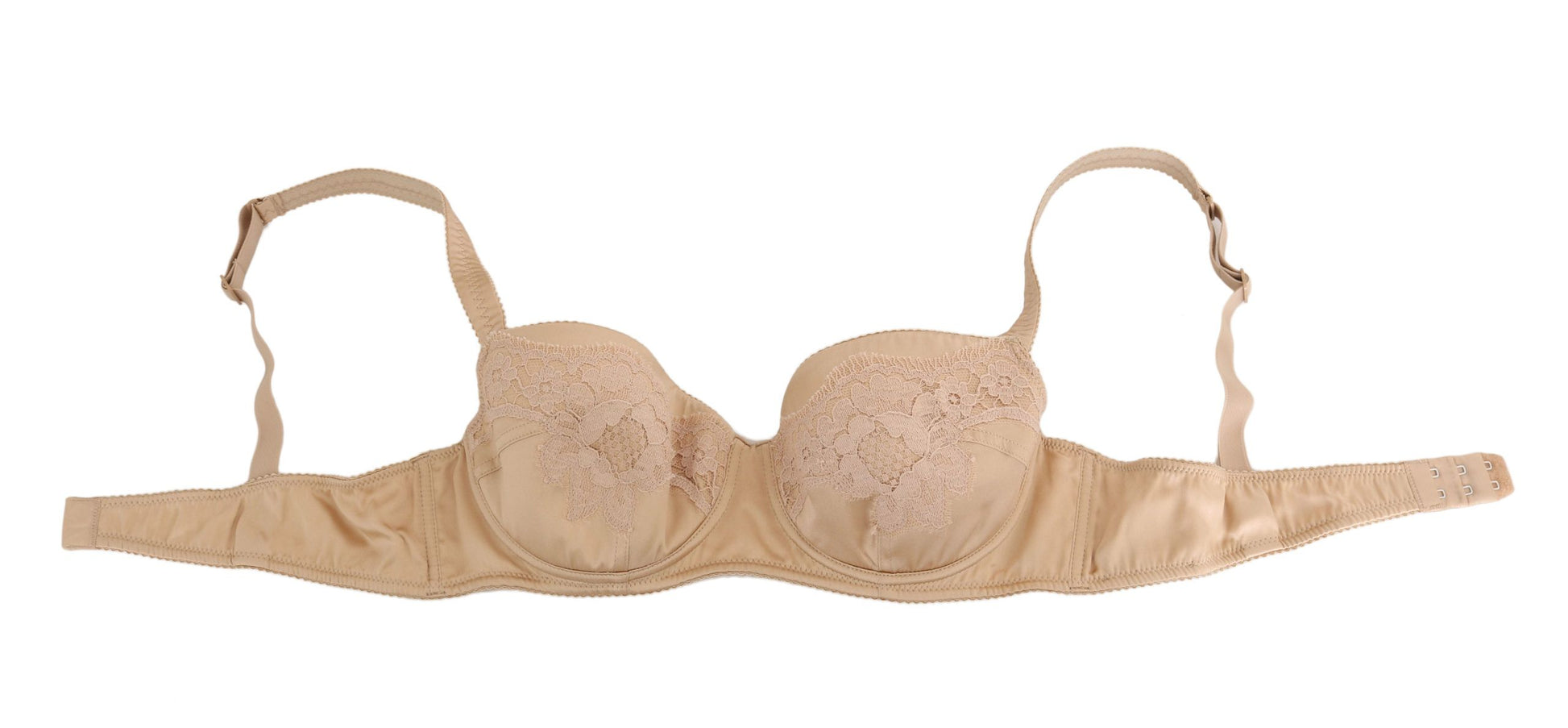 Dolce & Gabbana Elegant Beige Floral Silk Lingerie Set