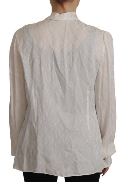 Dolce & Gabbana Elegant Silk Ascot Collar Blouse