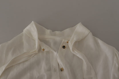 Dolce & Gabbana Elegant Silk Ascot Collar Blouse