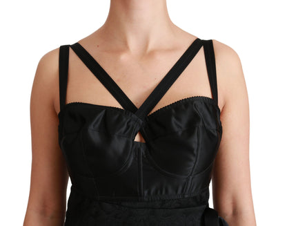 Dolce & Gabbana Elegant Black Jacquard Sheath Dress