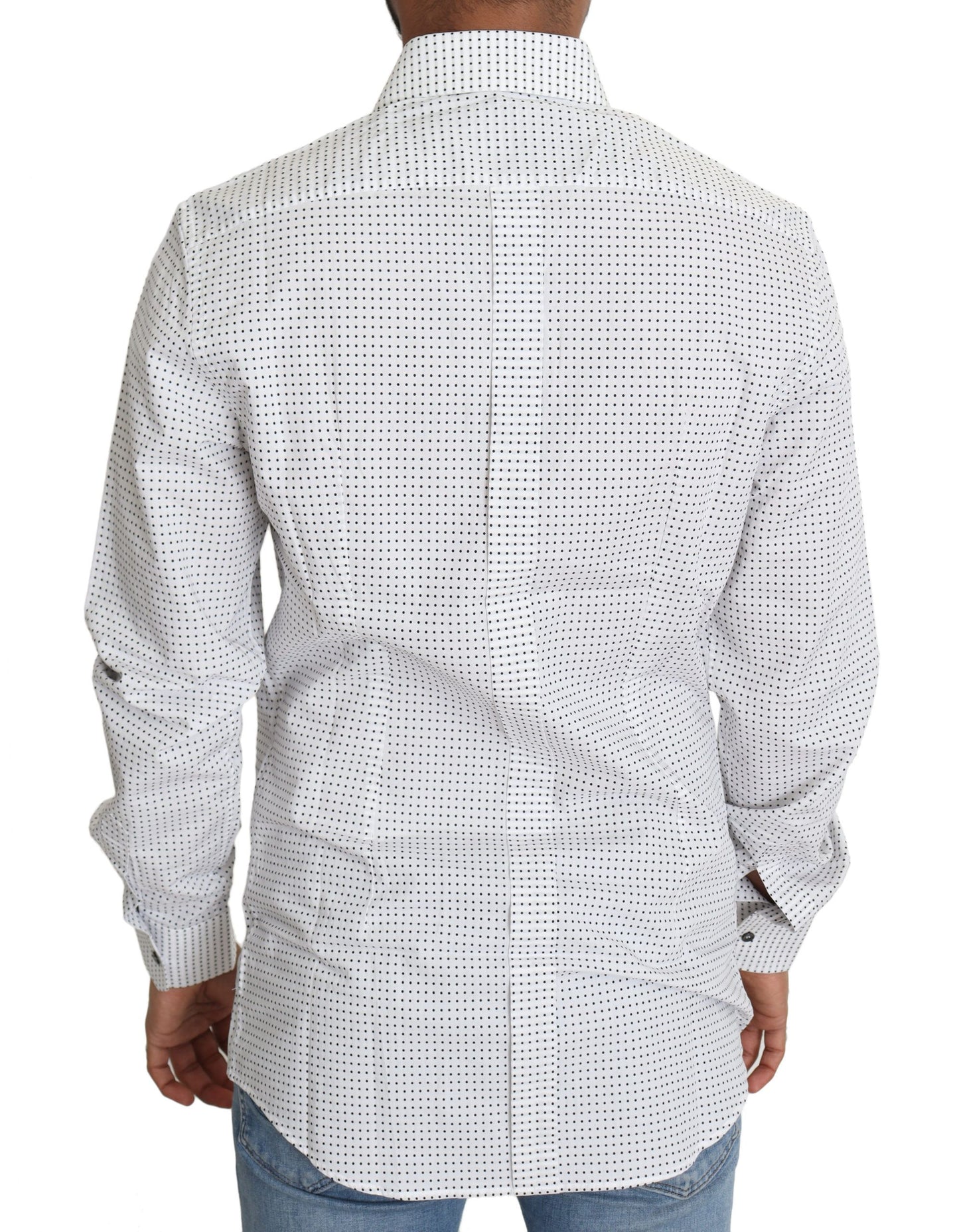 Dolce & Gabbana Elegant Slim Fit Polka Dot Dress Shirt