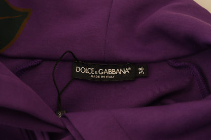 Dolce & Gabbana Elegant Purple Floral Pullover Sweater