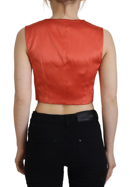 Dolce & Gabbana Elegant Orange Silk Waistcoat