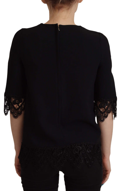 Dolce & Gabbana Elegant Beaded Logo Zip Sleeve Blouse