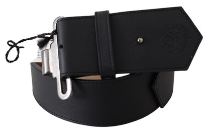 Ermanno Scervino Chic Leather Adjustable Black Belt