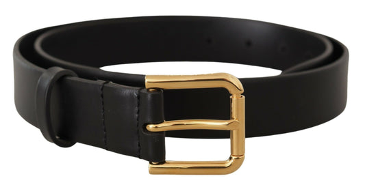 Dolce & Gabbana Elegant Leather Belt with Metal Buckle