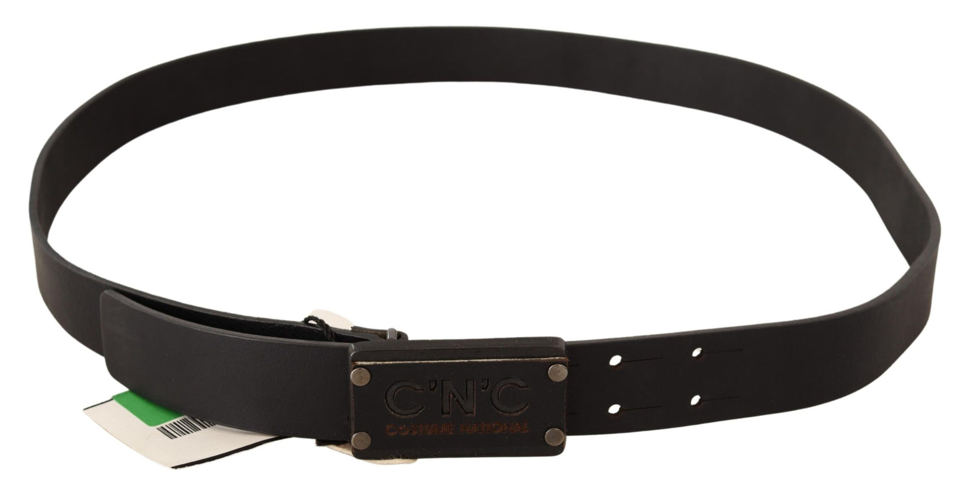 Costume National Elegant Black Leather Waist Belt