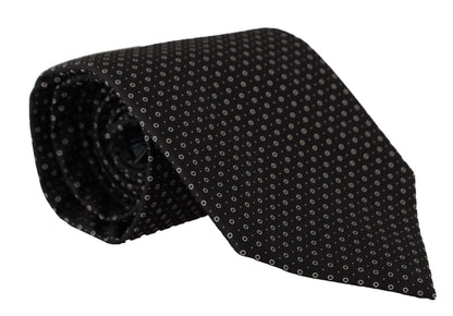 Dolce & Gabbana Elegant Black White Polka Dot Silk Tie