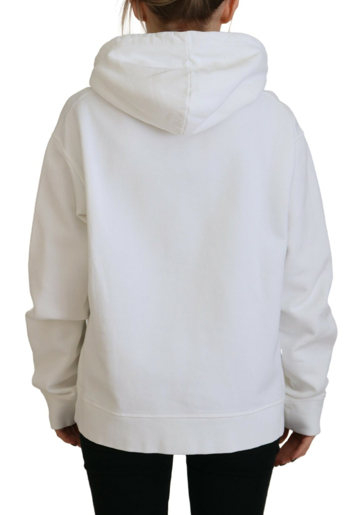 Dsquared² White Logo Animals Print Hooded Long Sleeve Sweater