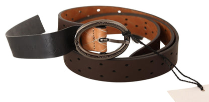 Costume National Elegance Redefined: Chic Brown Fashion Belt