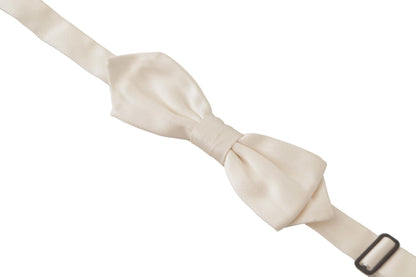 Dolce & Gabbana Elegant White Silk Bow Tie