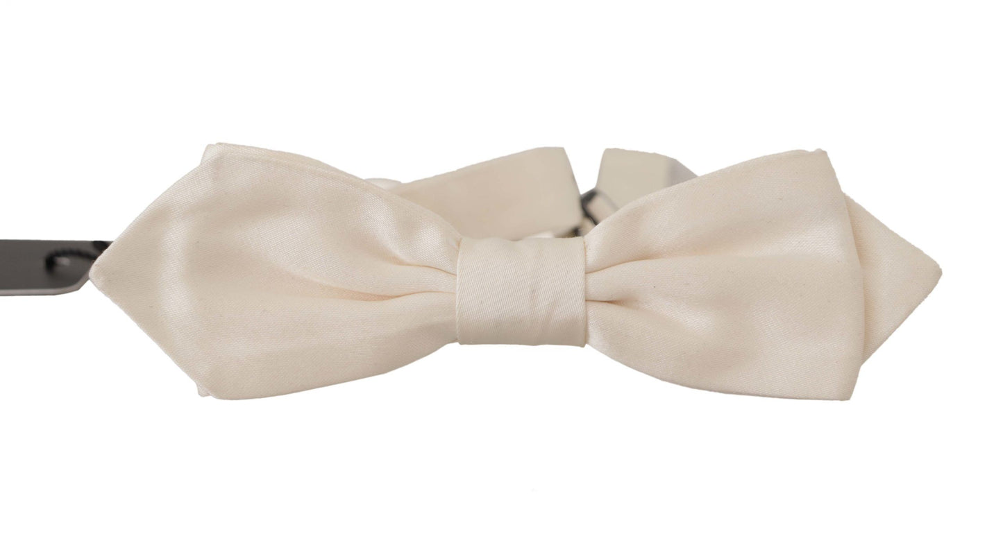 Dolce & Gabbana Elegant White Silk Bow Tie