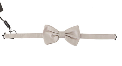 Dolce & Gabbana Exquisite Silk Gray Bow Tie