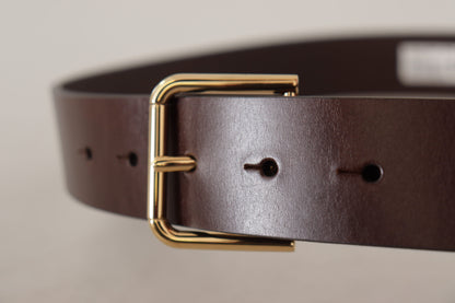 Dolce & Gabbana Elegant Dark Brown Leather Belt