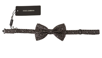 Dolce & Gabbana Elegant Black and White Silk Bow Tie