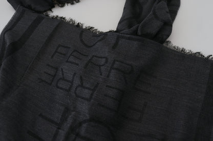 GF Ferre Elegant Fringed Wool Blend Scarf