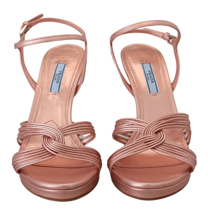 Prada Elegant Pink Stiletto Heel Sandals