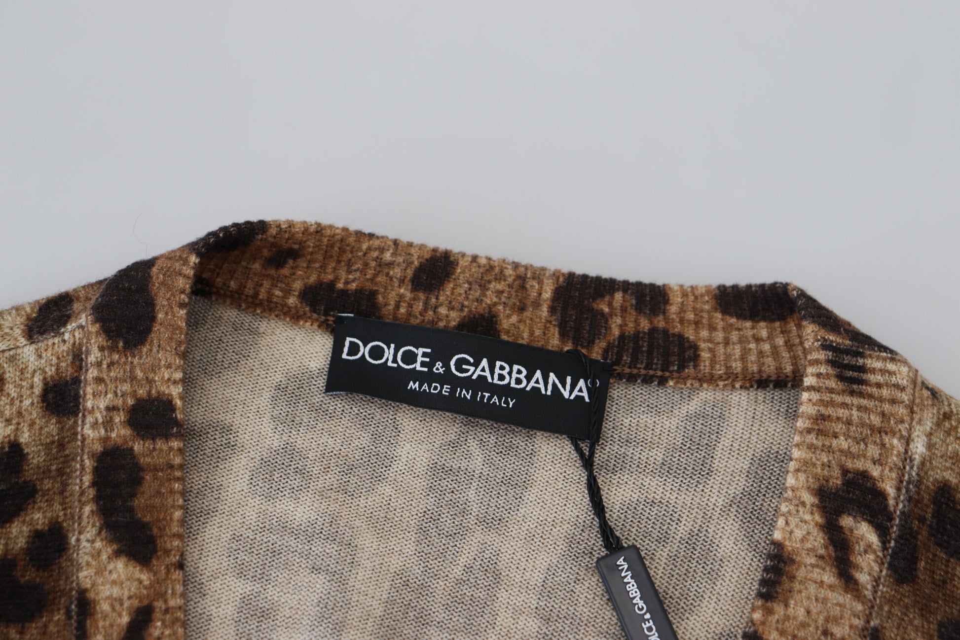 Dolce & Gabbana Elegant Leopard Wool Cardigan Sweater