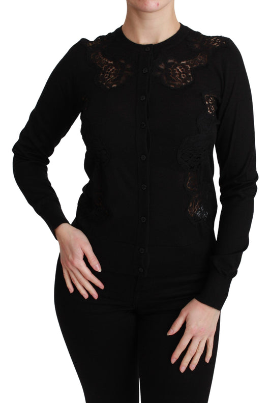 Dolce & Gabbana Elegant Cashmere Silk Blend Lace Cardigan