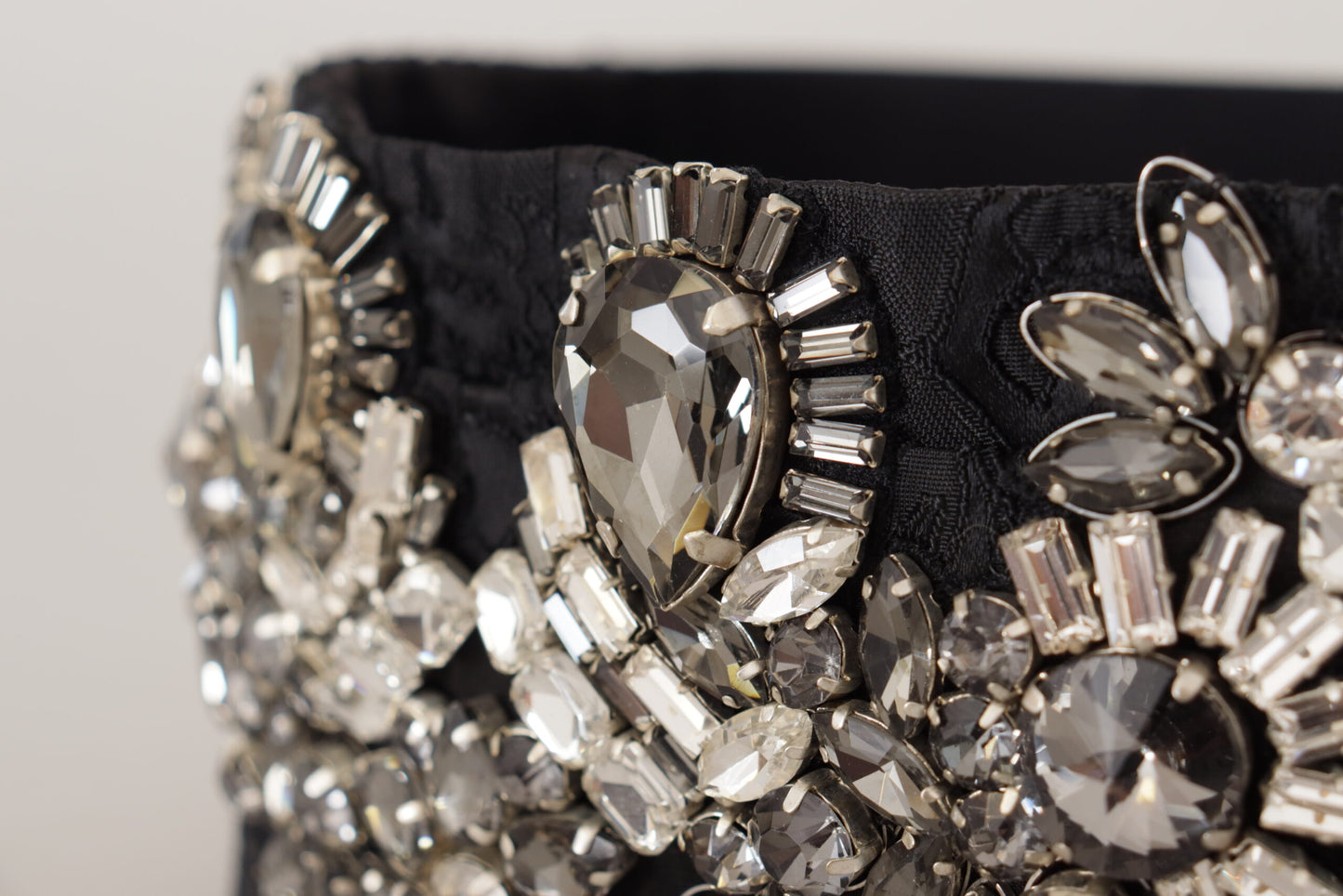 Dolce & Gabbana Elegant Rhinestone-Embellished Silk Belt