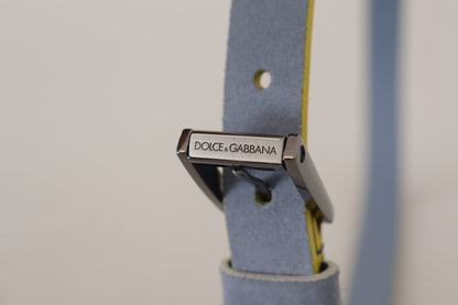 Dolce & Gabbana Elegant Suede Belt with Engraved Buckle