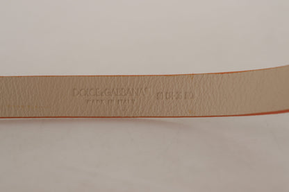 Dolce & Gabbana Elegant Nude Suede Belt with Logo Buckle