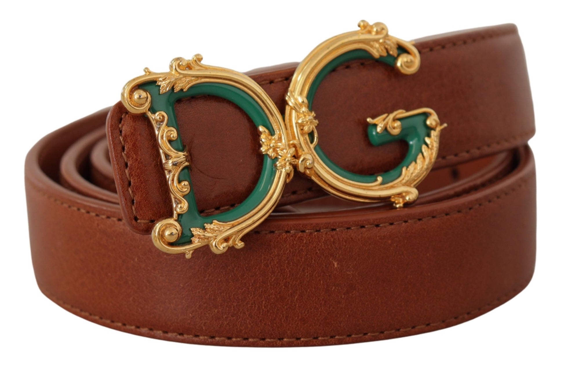 Dolce & Gabbana Elegant Leather Belt with Logo Buckle