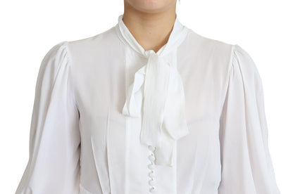 Dolce & Gabbana Elegant Snow-White Viscose Blouse