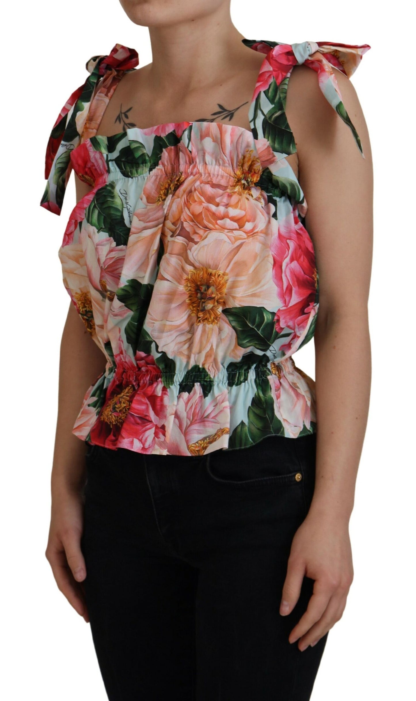 Dolce & Gabbana Elegant Floral Print Sleeveless Tank Top