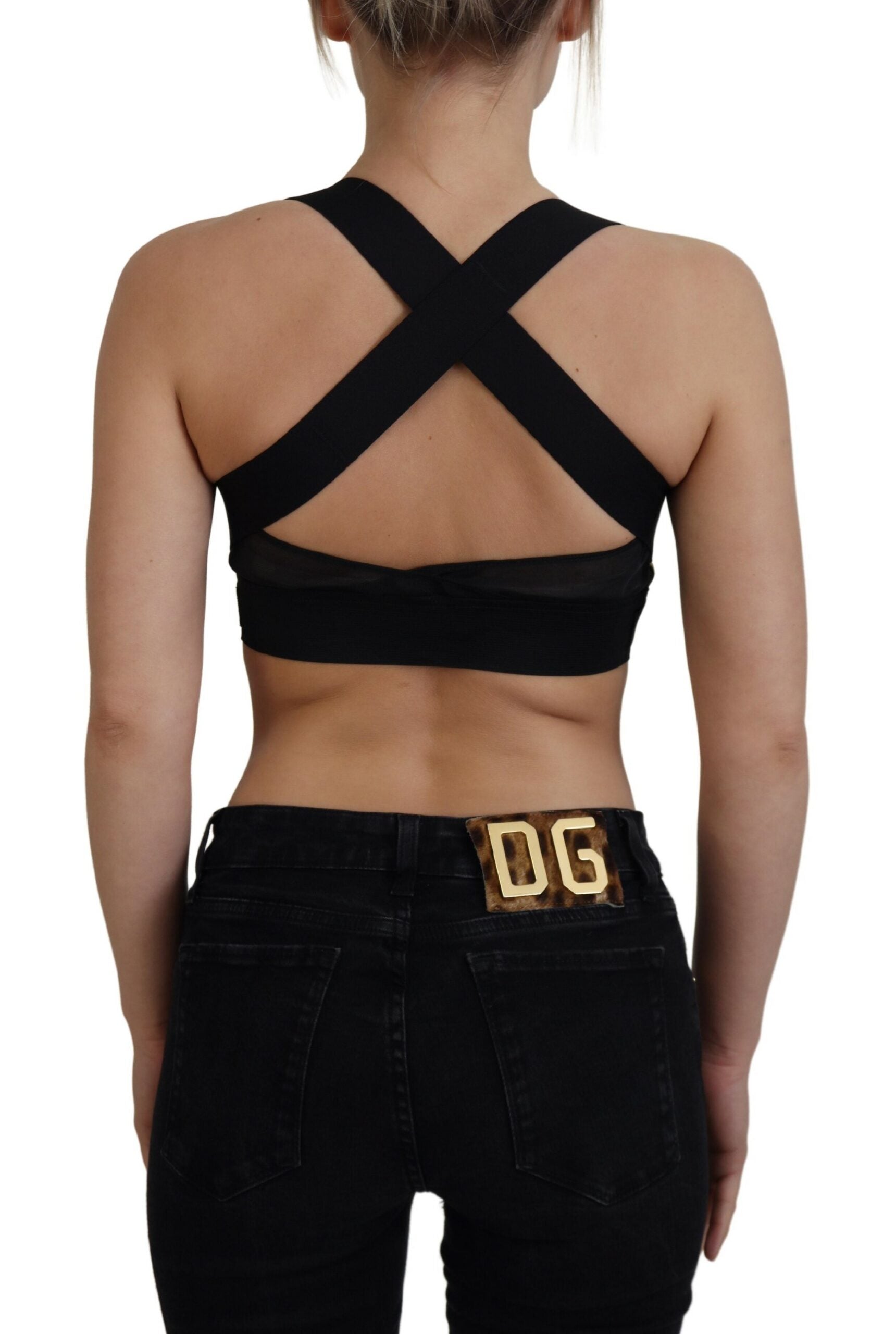 Dolce & Gabbana Elegant Cropped Top with Front Zipper