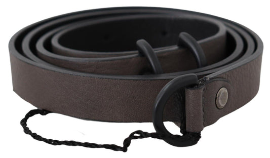 Costume National Elegant Dark Brown Leather Belt