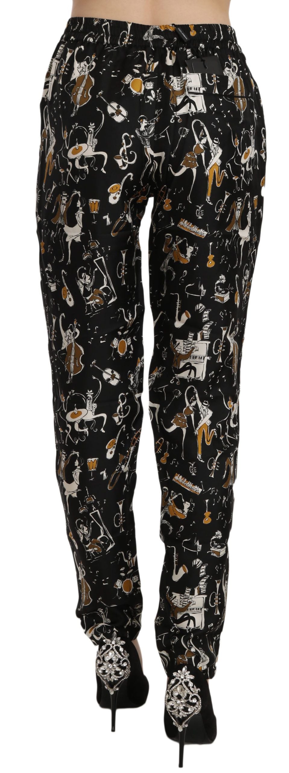 Dolce & Gabbana Elegant High Waist Tapered Silk Pants