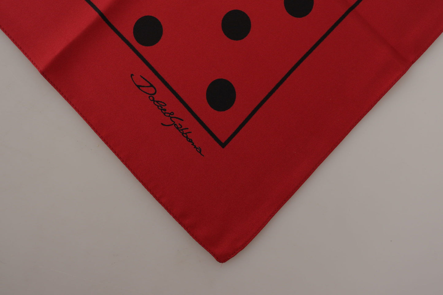 Dolce & Gabbana Elegant Red Polka Dot Silk Square Scarf