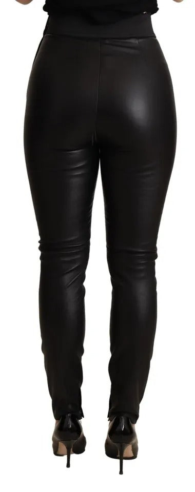 Dolce & Gabbana Black Skinny Leggings Leather Pants