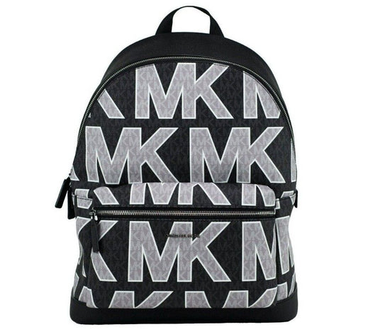 Michael Kors Cooper Black Signature PVC Graphic Logo Backpack Bookbag Bag