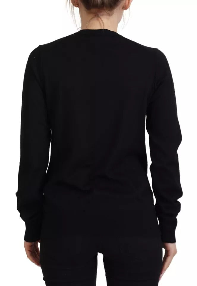 Dolce & Gabbana Black Button Down Cardigan Cashmere Sweater