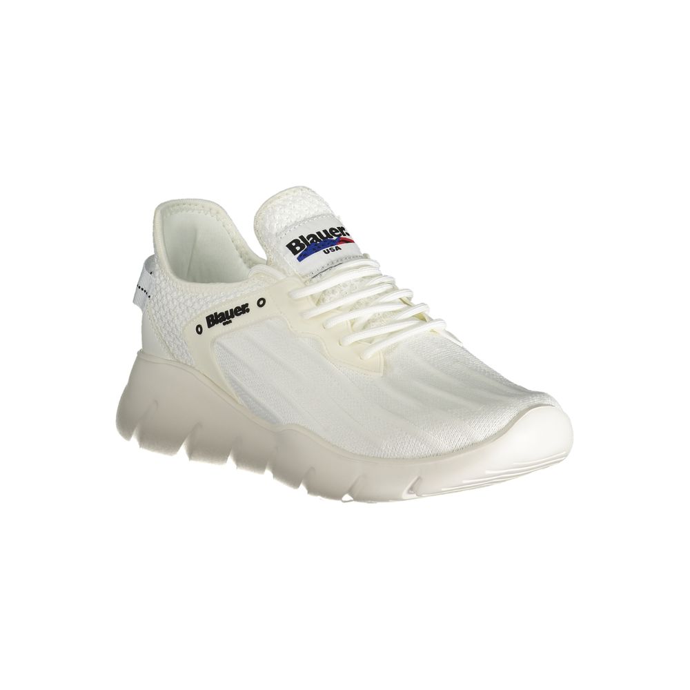 Blauer White Polyester Sneaker