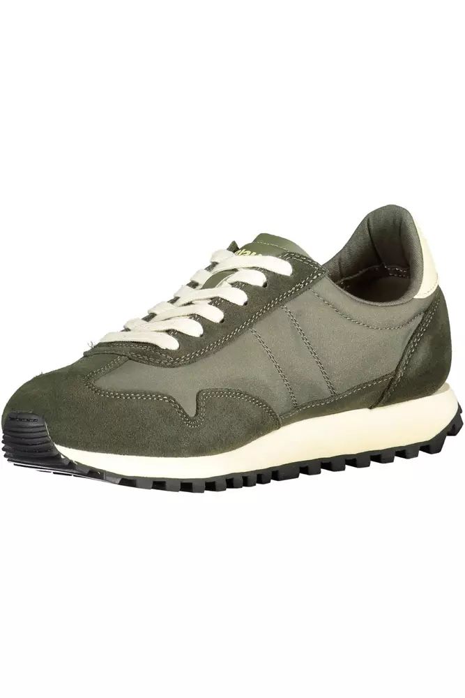 Blauer Sporty Green Lace-Up Sneakers with Contrast Detailing