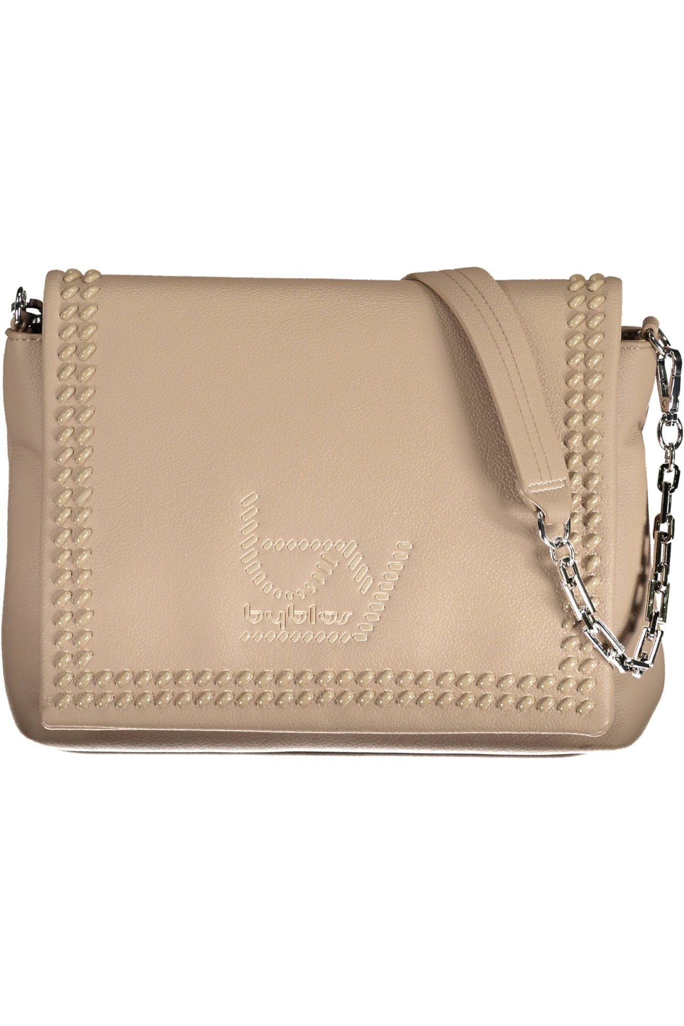 BYBLOS Beige Chain-Handle Shoulder Bag with Contrasting Details