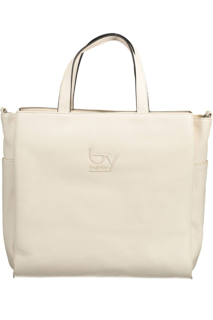 BYBLOS Elegant White Multi-Pocket Handbag