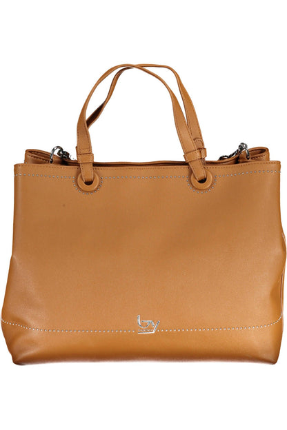 BYBLOS Elegant Two-Tone Brown Handbag with Logo Detail