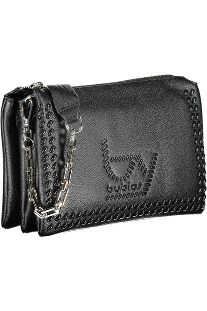 BYBLOS Elegant Chain-Handle Black Shoulder Bag