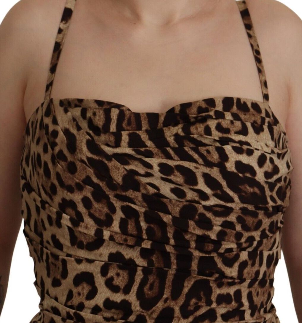 Dolce & Gabbana Elegant Leopard Print Cady Dress