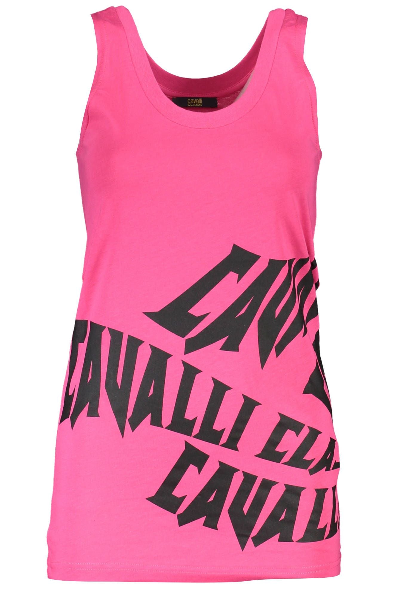 Cavalli Class Elegant Pink Wide-Shoulder Tank Top