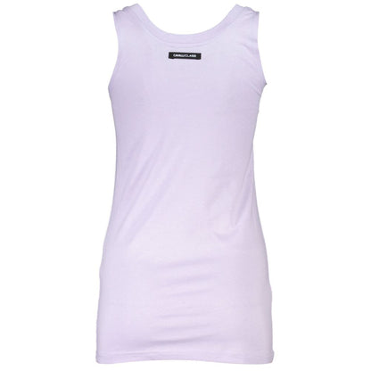 Cavalli Class Elegant Purple Round Neckline Tank Top