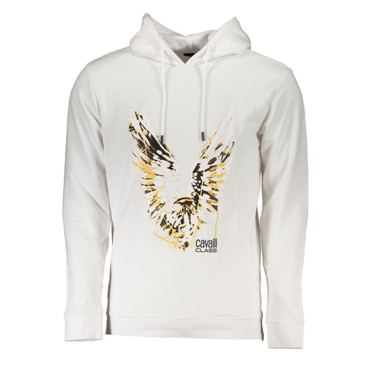 Cavalli Class Elegant Hooded Sweatshirt in White