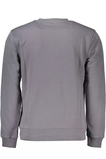 Cavalli Class Sophisticated Gray Round Neck Sweater